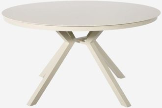 Sweeek Mesa De Jard&iacute;n Redonda De Aluminio Y Vidrio, Para 6 Personas