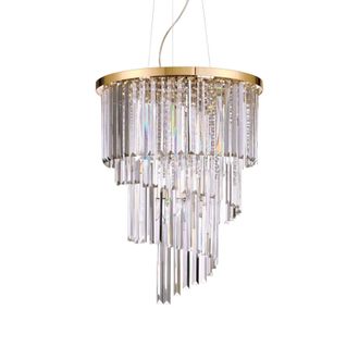 Ideal Lux Carlton - L&aacute;mpara Colgante De 12 Luces Dorado, E14 - Ideal Lux
