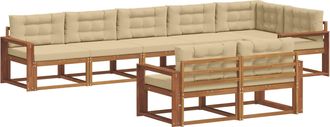 vidaXL Conjunto De Sof&aacute;s De Exterior 8 Uds. Natural Y Beige Vidaxl