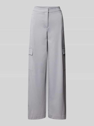 Ichi Baggy Fit Stoffhose mit Cargotaschen Modell IMONSE in Hellgrau, Größe XL