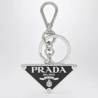 Prada Black metal keyring