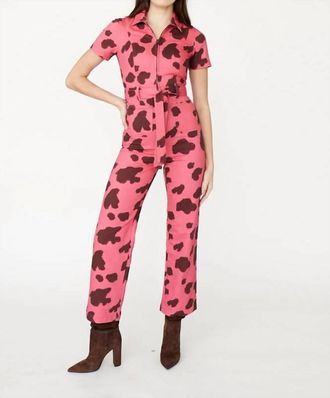 Rachel Antonoff Sal Cropped Leg Jumpsuit In Moo Pink