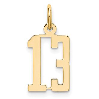 Diamond2Deal 14k Yellow Gold Small Elongated Number Charm Pendant
