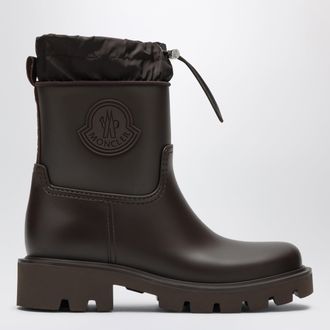 Moncler Kickstream rain boots in brown PVC and nylon