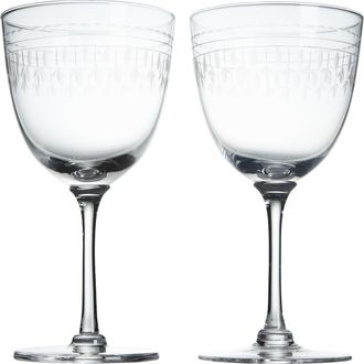 The Vintage List Set of 2 Crystal Wine Glasses in Ovals at Nordstrom
