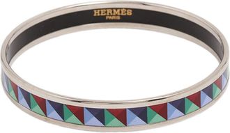 Herm&egrave;s Pre-owned Hermes Narrow Enamel Clous de Trompe Bangle 65 Ladies TO8WBAAHLV7P8X2A