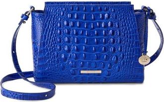 Brahmin Hillary Croc Embossed Leather Crossbody Bag in Ultramarine at Nordstrom