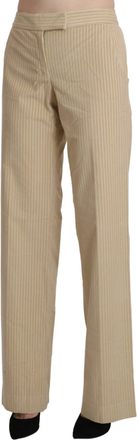 Ermanno Scervino Beige High Waist Flared Wide Leg Trouser Womens Pants