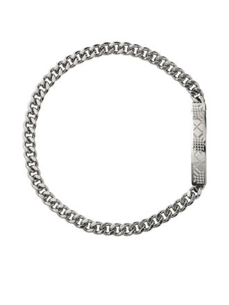 Burberry Bracciale a catena inciso - Argento