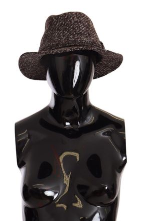 Dolce & Gabbana Womens Gray Melange Blended Textured Tweed Hat Wool