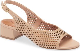 Bottero Botelsa Perforated Open Toe Slingback Pump in Brown Sugar at Nordstrom, Size 10