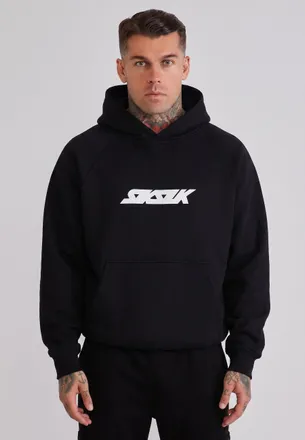 Siksilk Sudadera con Capucha Gr&aacute;fica Negra para Hombre XXL