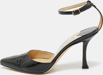 Jimmy Choo London Black Patent Leather Saeda Mary Jane Pumps
