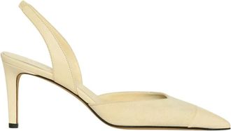 Kiton Schoenen, Dames, Beige, 39 EU, Leer, Suede Slingback Pumps