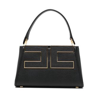 Elisabetta Franchi Handbag met Logo - Dames - Handtassen - Zwart - ONE Size - Polyester - Tassen