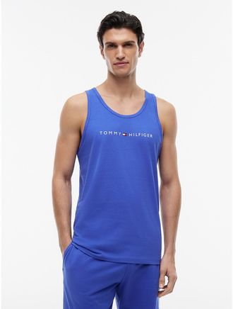 Tommy Hilfiger Mens Hilfiger Logo Sleep Tank Top - Blue - XL