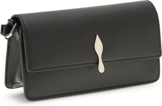 Christian Louboutin Womens Chain Wallet Black-Gold Lamb Ovis Aries Shoulder Bags Black/gold
