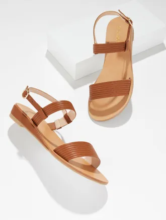 Talbots Gracelyn Nappa Wedge Sandals - Havana Tan - 10 1/2 M Talbots