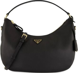 Prada Leren schoudertas - Zwart