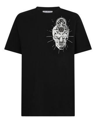 Philipp Plein Round Neck T-Shirt Skull Tattoo