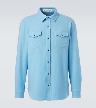 God's True Cashmere Blue Lagoon cashmere shirt with lapis lazuli