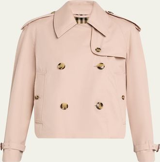 Burberry Haltye Cropped Gabardine Trench Jacket