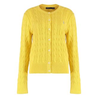 Polo Ralph Lauren Truien & Vesten, Dames, Geel, M, Katoen, Cable Knit Cardigan