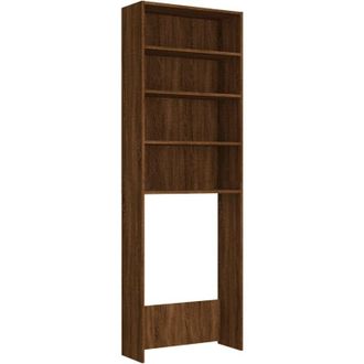 vidaXL Armario de lavadora color roble marrón 64x24x190 cm Vidaxl