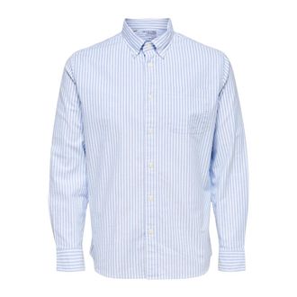 Selected Tijdloos Oxford-hemd - Heren - Overhemden - Blauw - Maat: M Katoen