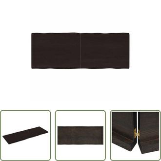vidaXL Piano in rovere - Piano Tavolo Marrone Scuro 160x60x(2-4)cm Rovere Non Trattato