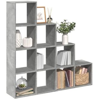 vidaXL Vidaxl - Libreria 4 Ripiani Grigio Cemento 131,5x29x131,5 cm Truciolato