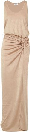 Andamane Knot-detail Racerback Dress - Dames - Feestkleedjes - Geel - M - Polyester - Kleedjes