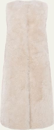 Gorski Select Cashmere Goat Fur Collarless Long Vest