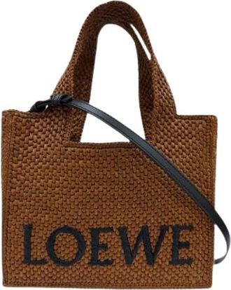 Loewe Pre-owned Raffia Satchel - Dames - Vintage Shopper - Bruin - ONE Size - Leer - Vintage