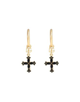 Dolce & Gabbana Golden Cross Drop Earrings