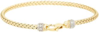Meshmerise 0.06 Ct. Tw. Diamond 18K Gold Over Silver Bangle Bracelet