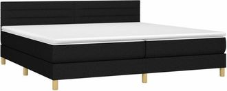vidaXL Vidaxl - Cama Box Spring Con Colch&oacute;n Led Tela Negro 200x200 Cm
