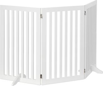 Relaxdays Relaxdays - Barrera De Seguridad Para Perros, Ajustable, 3 Paneles, Reja Protectora Mascotas, 91,5x154 Cm, Mdf, Blanco