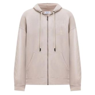 Off-white Big Double Arrow Skate Zip Hoodie - male - Off White - Zip-throughs - Beige - S - Sweatshirts & Hoodies