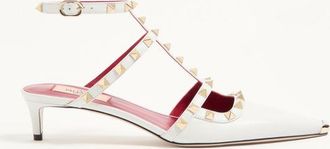 Valentino Garavani Rockstud Court Shoes In Kid Leather 40Mm Woman WHITE 37.5