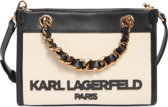 Karl Lagerfeld Savoie Square Top Handle Satchel in Natural/Black at Nordstrom Rack