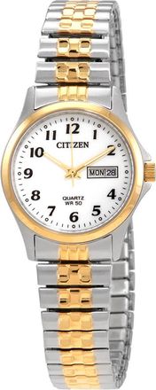 Citizen Quartz White Dial Stainless Steel Expansion Ladies Watch EQ2004-95A