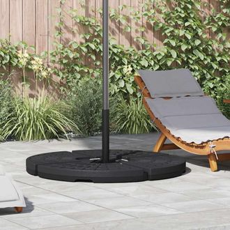 vidaXL Soporte De Sombrilla En Forma De Ventilador 4 Piezas Negro Vidaxl