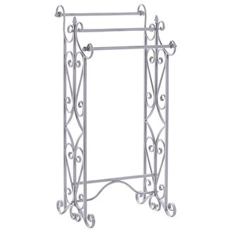 Beliani Beliani - Toallero De Metal Gris 45 X 90 Cm Estante Envejecido Retro Cl&aacute;sico Chillan
