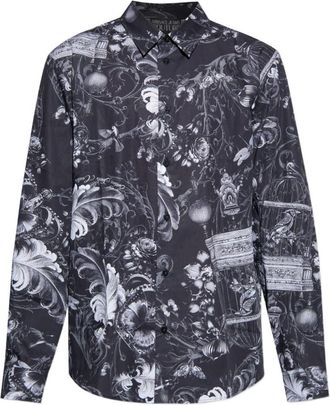 Versace Jeans Couture Black Printed Shirt