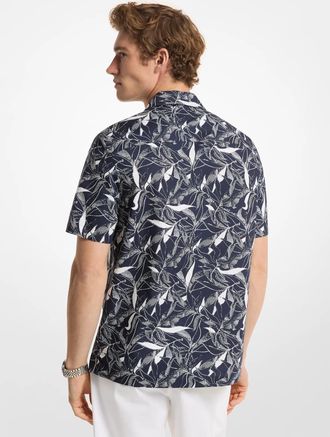 Michael Kors Floral Print Cotton Blend Shirt