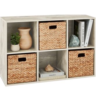 Best Choice Products 6-Cube Bookshelf, 11in Display Storage System, Organizer w/ Removable Back Panels