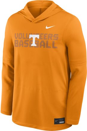 Nike Tennessee Dugout Nike Mens Dri-FIT College Long-Sleeve Hooded Top in Orange | 03B987FUTN-ZM1