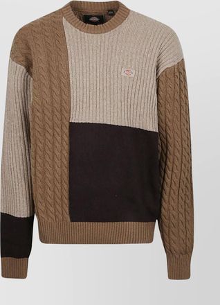 Dickies lucas cable knit color block sweater