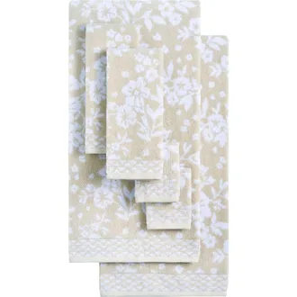 Lucky Brand Folk Floral 6-Piece Assorted Towels in Beige Taupe at Nordstrom Rack